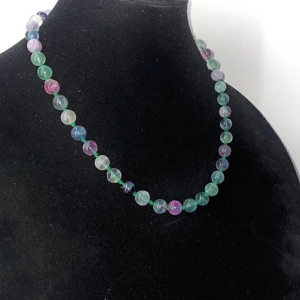Polished Glass Bead Necklace - Picture 4 of 6